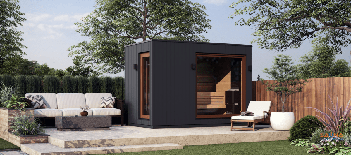Saunum Aircube Double Prebuilt European Sauna With Changing Room - Image 2